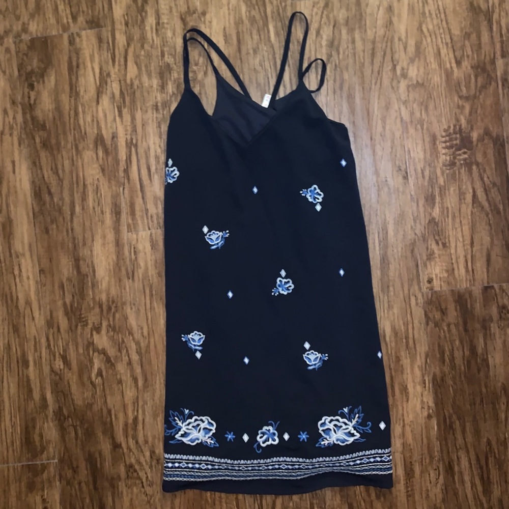 xhilaration womens dark blue floral dress